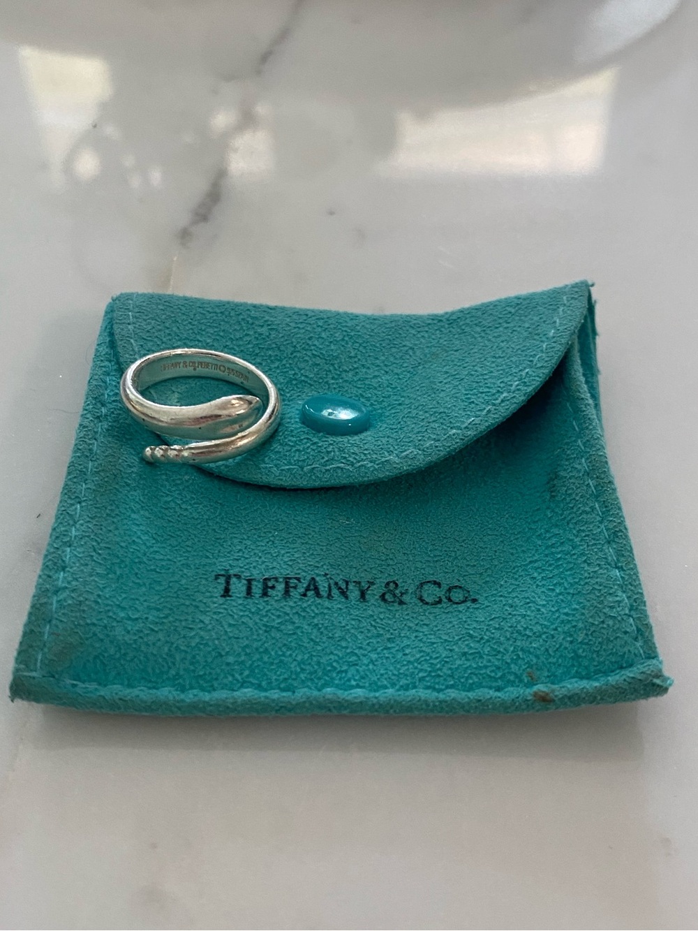 Tiffany & Co Elsa Peretti Sterling Silver Snake Ring